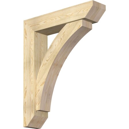 Ekena Millwork Thorton Slat Rough Sawn Bracket w/ Offset Brace, Douglas Fir, 8"W x 36"D x 44"H BKT0806X36X44THR06RDF